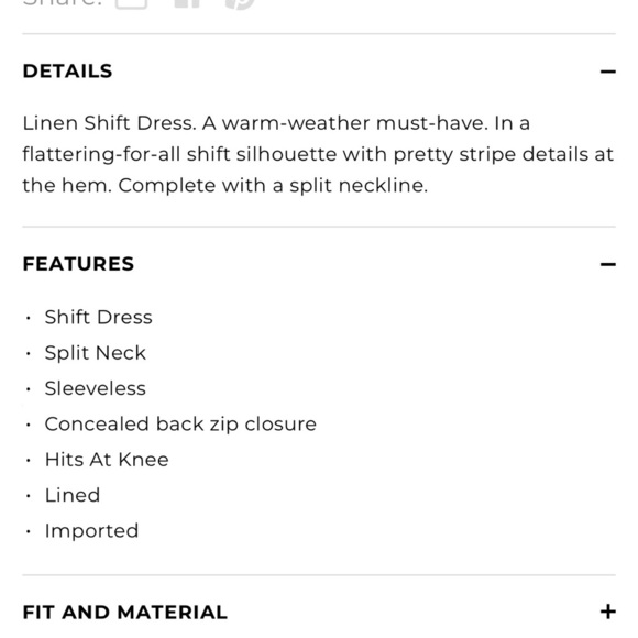 Talbots Linen Stripe Sleeveless Shift Dress Seaside Stripe Beach Coastal - Picture 12 of 12